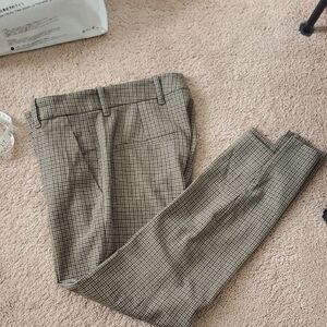 Women's Tan Checkered Pants
